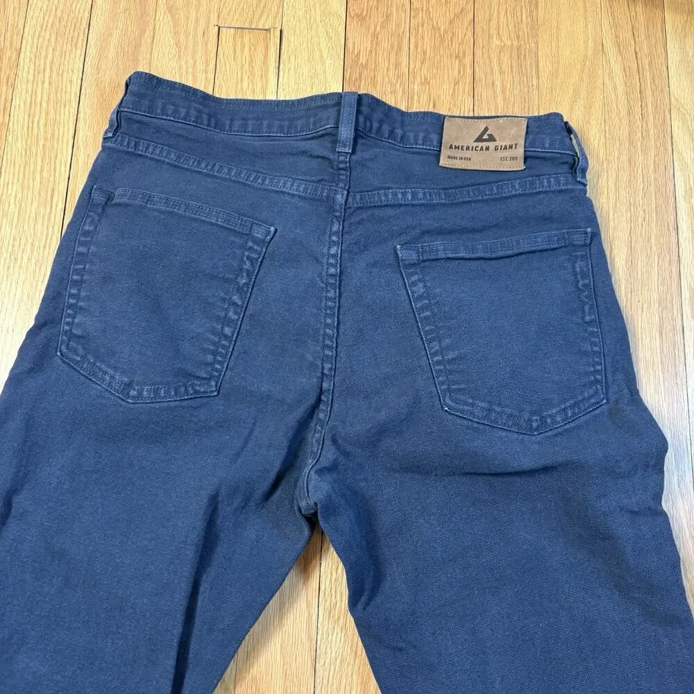 American Giant Roughneck Canvas Pants Navy Blue 32x32 (Fits 31x30) Straight USA